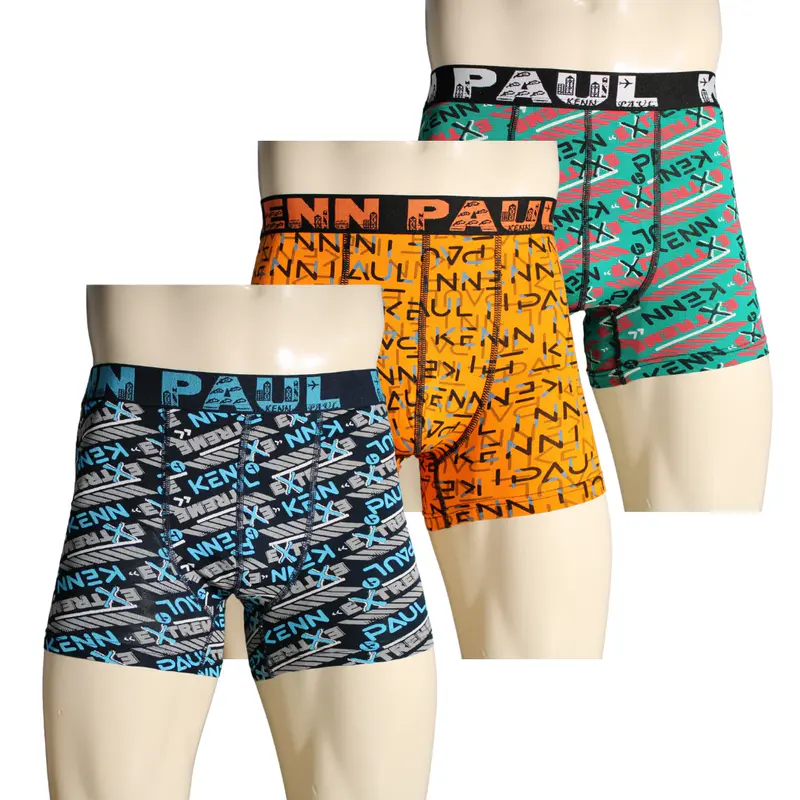 Kenn Paul 3'lü Erkek Desenli Pamuklu Lüks Boxer