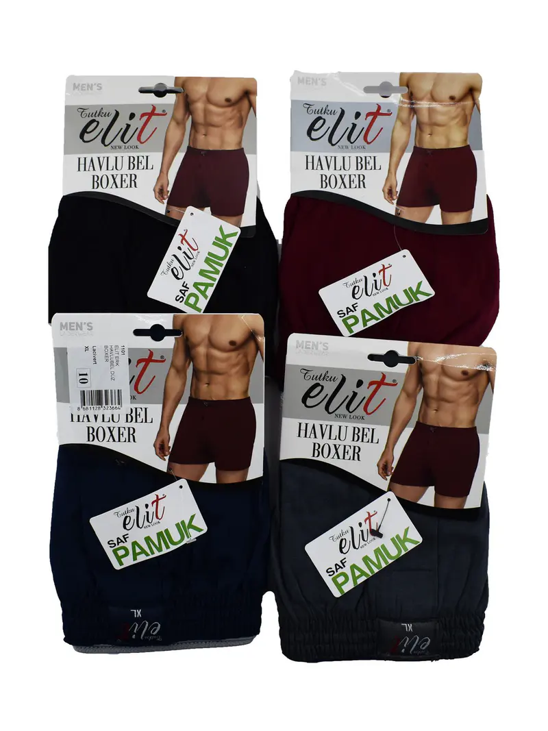 Tutku Tutku Elit 1101 Havlu Bel Erkek Penye Düz Boxer