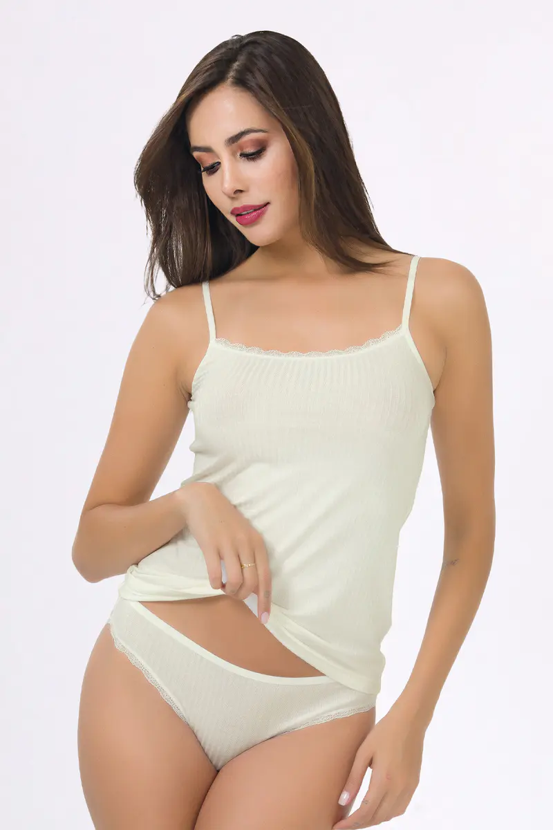 İlke Derby Viskon Dantelli İp Askı-Bikini Takım