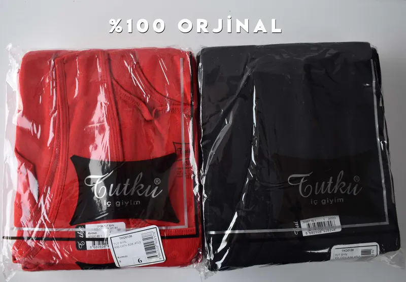 Tutku Tutku 0136 Renkli Ribana Bayan Kalın Askılı Atlet 6'lı