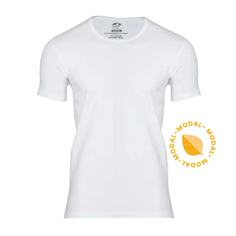 Şahin Erkek 2'li Paket O-Yaka Kısa Kollu Modal T-Shirt — Beyaz