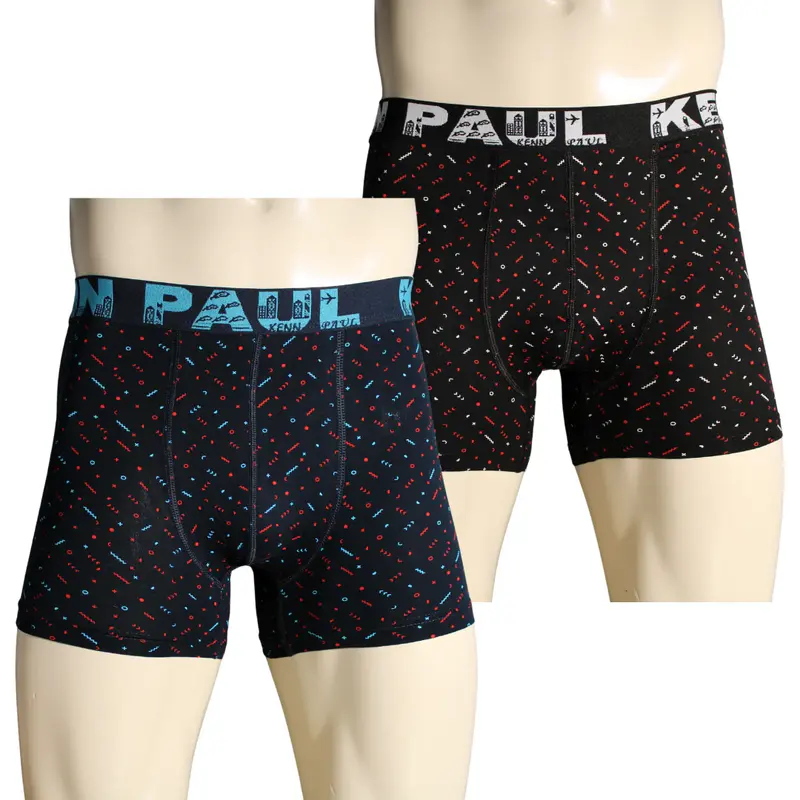 Kenn Paul 2'Lİ Erkek Desenli Pamuklu Lüks Boxer Dayanıklı