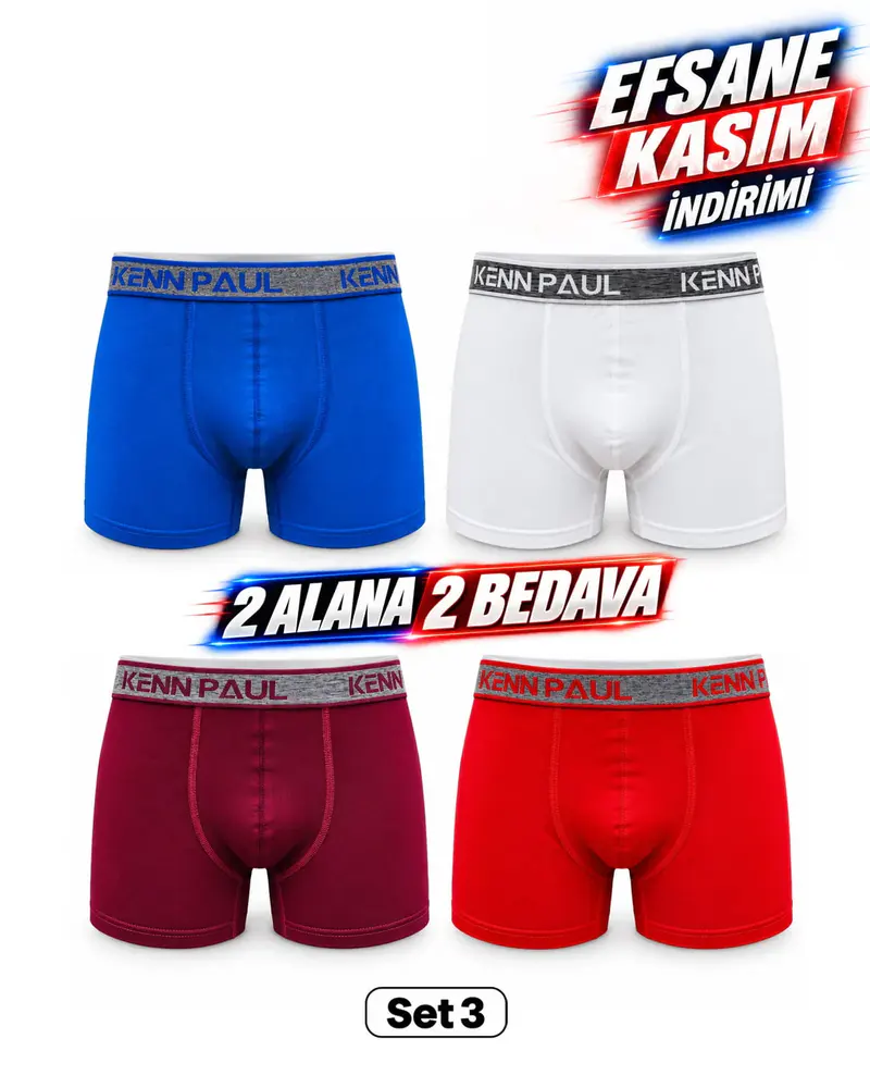 Kenn Paul 4'lü Erkek Boxer Set