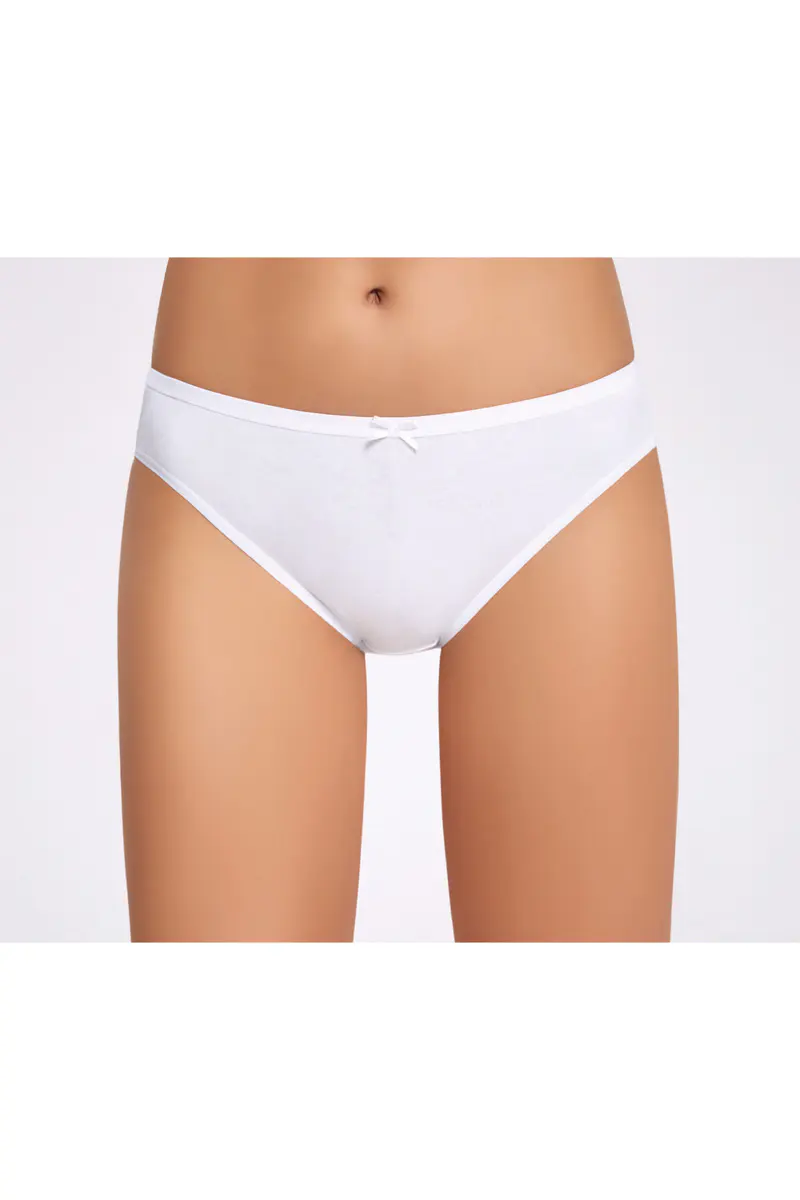 İlke %100 Pamuk Beyaz Fiyonklu Bikini