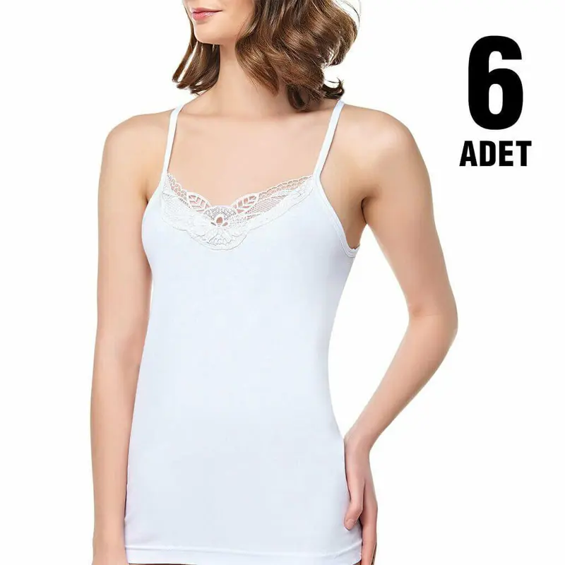 Seher Yıldızı Seher 0013 İp Askılı Bayan Atlet 6'lı