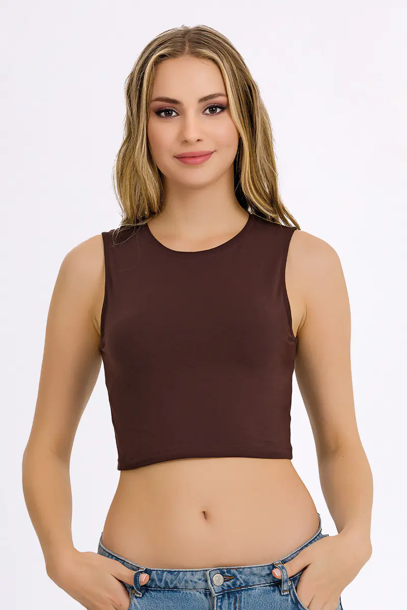 İlke Elastan Kolsuz Crop