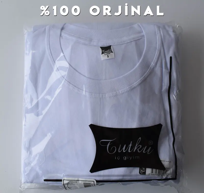 Tutku Tutku 0105 Erkek Beyaz Penye Sıfır Yaka Fanila 6'lı