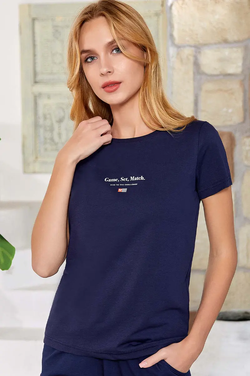 Berrak Berrak 8146 Kadın T-Shirt — Lacivert