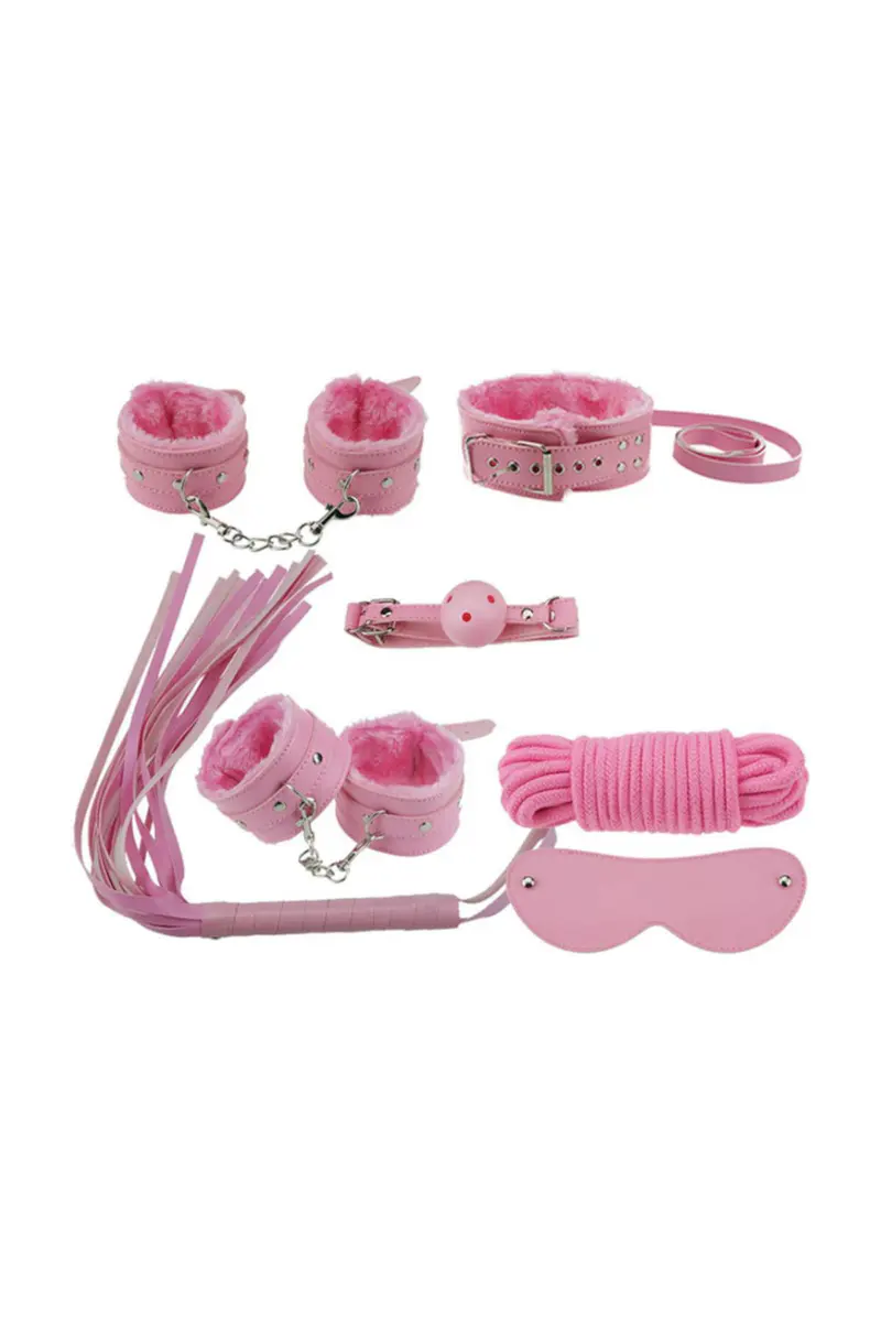 NightLight Nightlight Fantazi Kelepçe Kırbaçlı 7 Li Fantazi Fetiş Seti Aksesuar