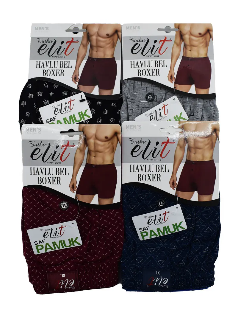 Tutku Tutku Elit 1102 Havlu Bel Erkek Penye Desenli Boxer