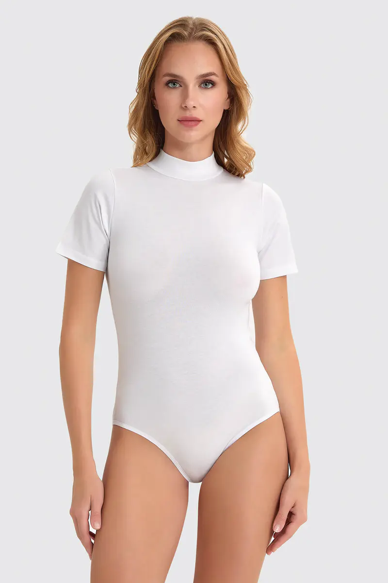 Berrak Berrak 2053 Kadın Çıtçıtlı (Kancalı) Body — Beyaz