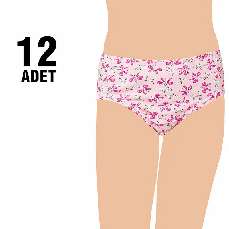 Seher Yıldızı Seher 0052 Kız Çocuk Empirme Kom Slip Külot 12'li