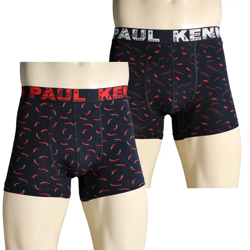 Kenn Paul 2'li Erkek Desenli Pamuklu Lüks Boxer