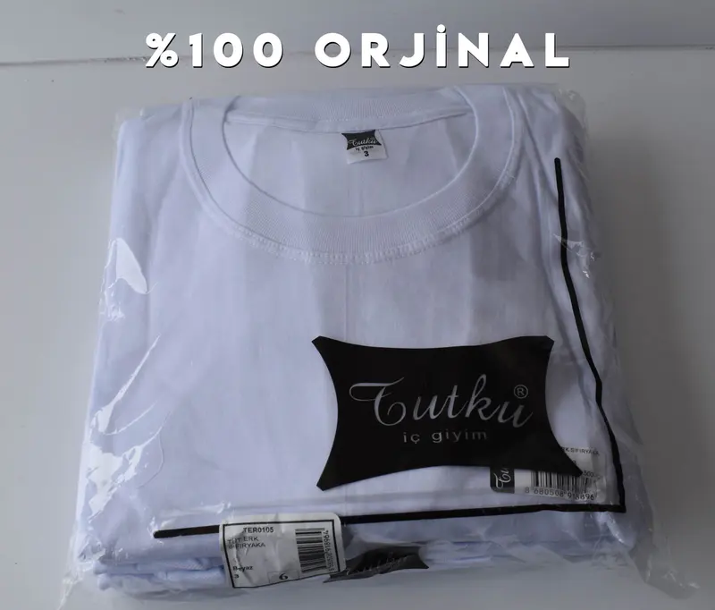 Tutku Tutku 0105 Erkek Beyaz Penye Sıfır Yaka Fanila 6'lı