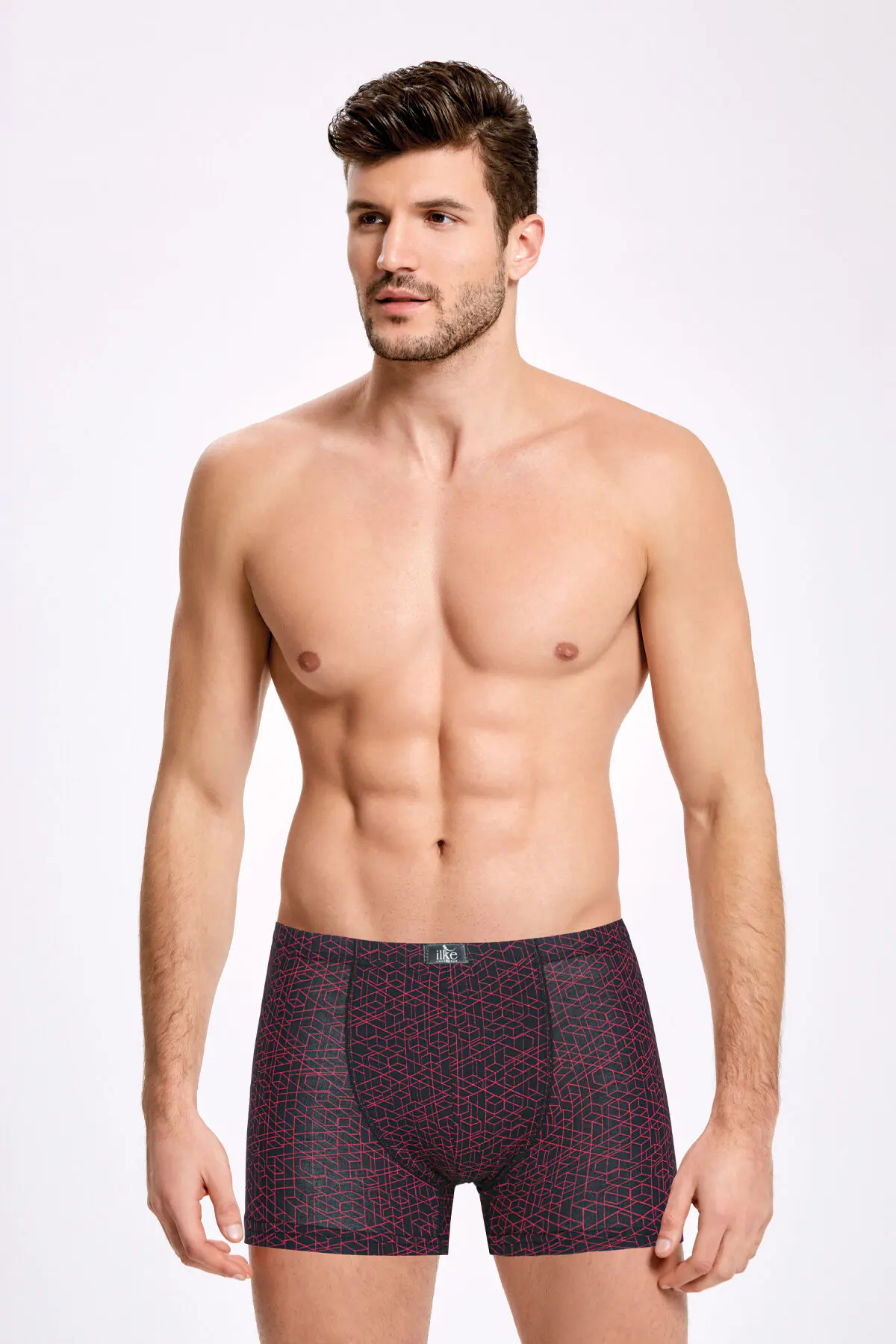 İlke Desenli Modal Boxer