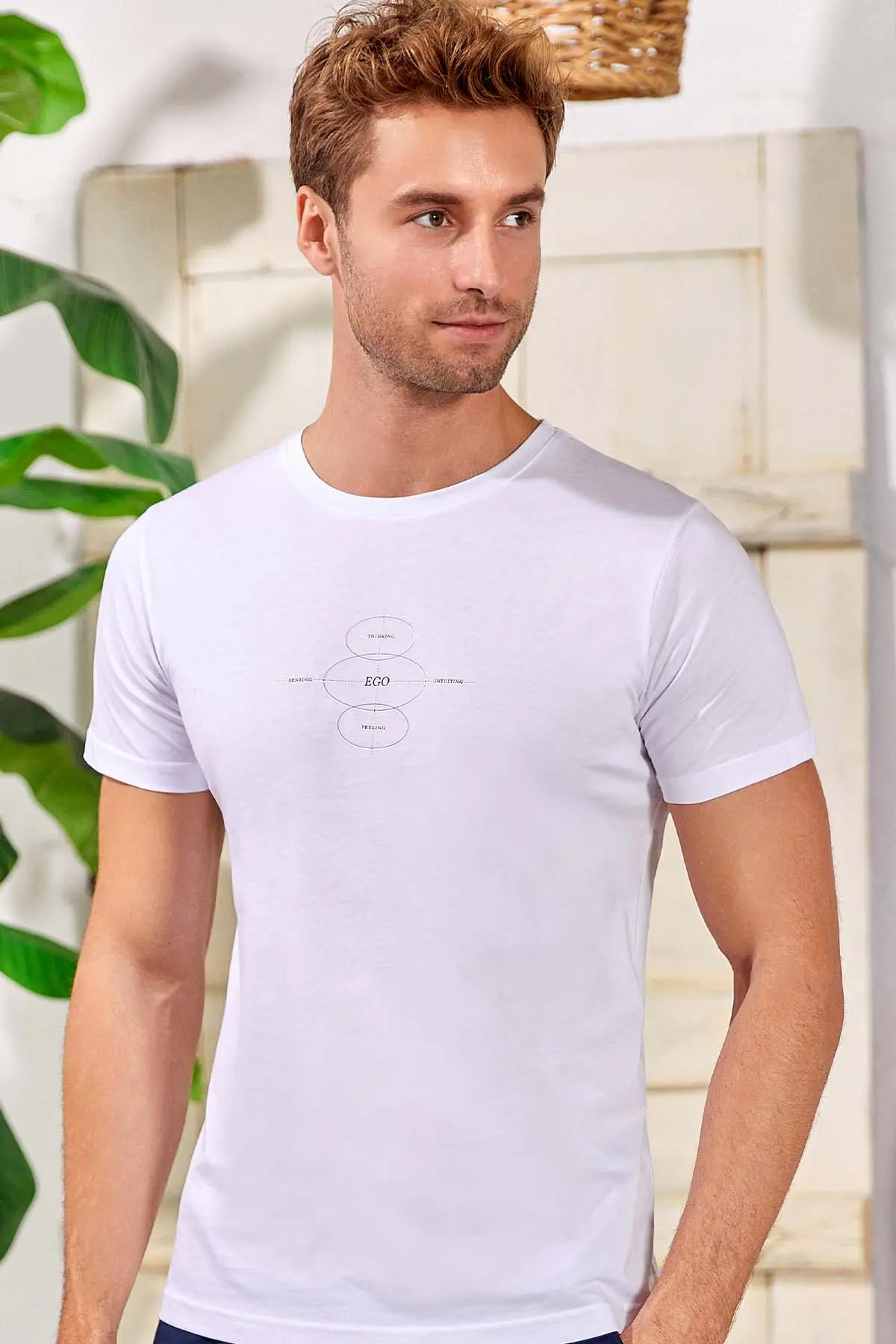 Berrak Berrak 4108 Erkek T-Shirt — Beyaz