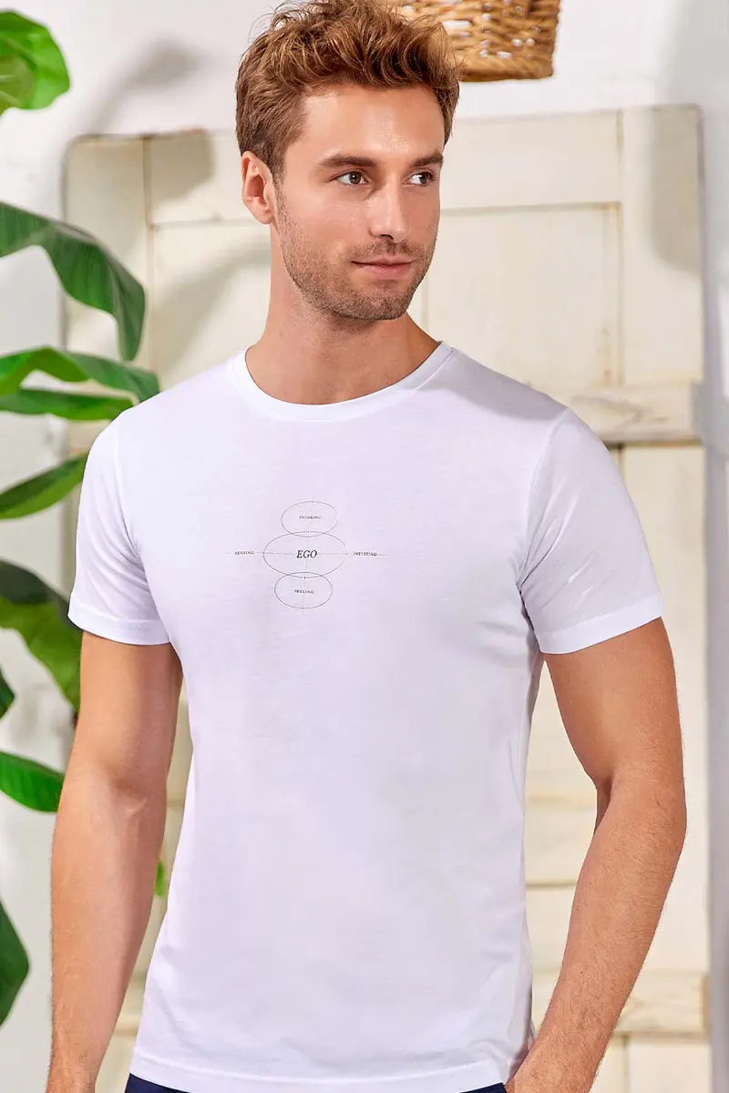 Berrak Berrak 4108 Erkek T-Shirt — Beyaz