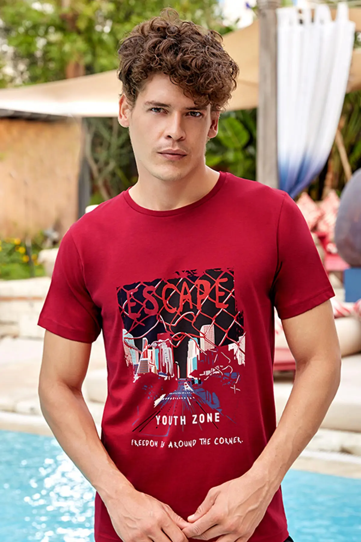 Berrak Berrak 4071 Erkek T-Shirt — Bordo
