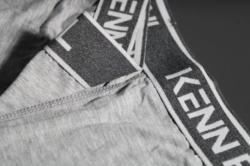 Kenn Paul S->6XL Gri Düz Pamuklu Lüks Boxer Yumuşak |Büyük Beden
