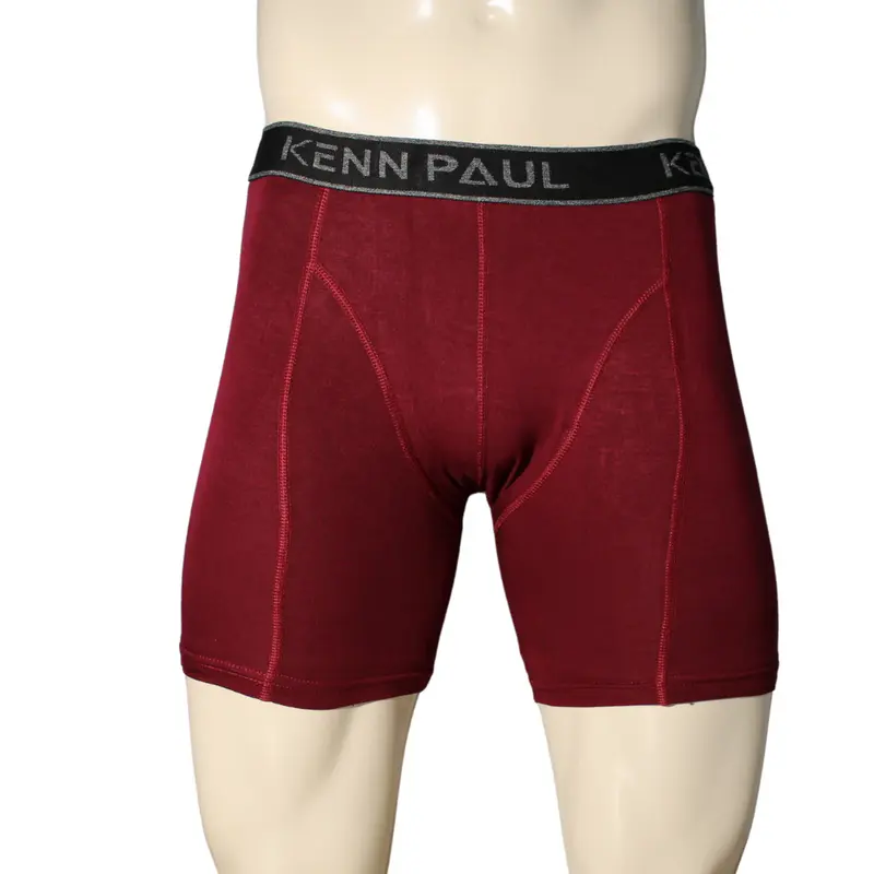 Kenn Paul Bambu Uzun Paçalı Erkek Boxer - Bordo, Nefes Alır, Konforlu