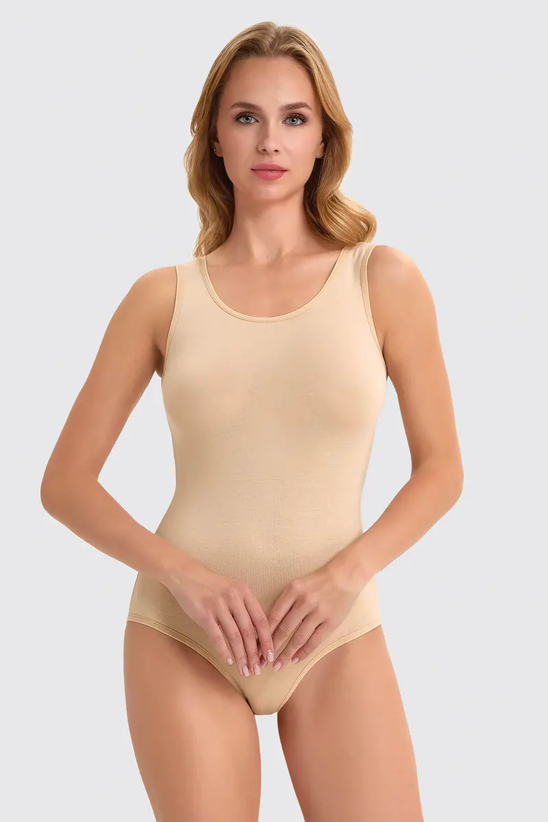 Berrak Berrak 8070 Kadın Modal Çıtçıtlı (Kancalı) Body — Ten