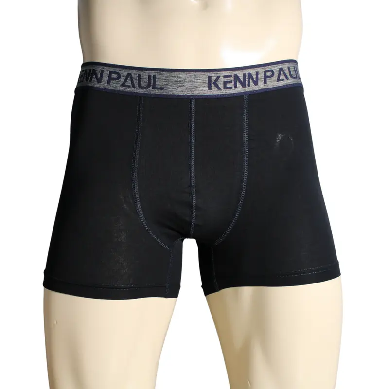 Kenn Paul S->6XL Lacivert Düz Pamuk Lüks Boxer |Büyük Beden| Rahat Kumaş