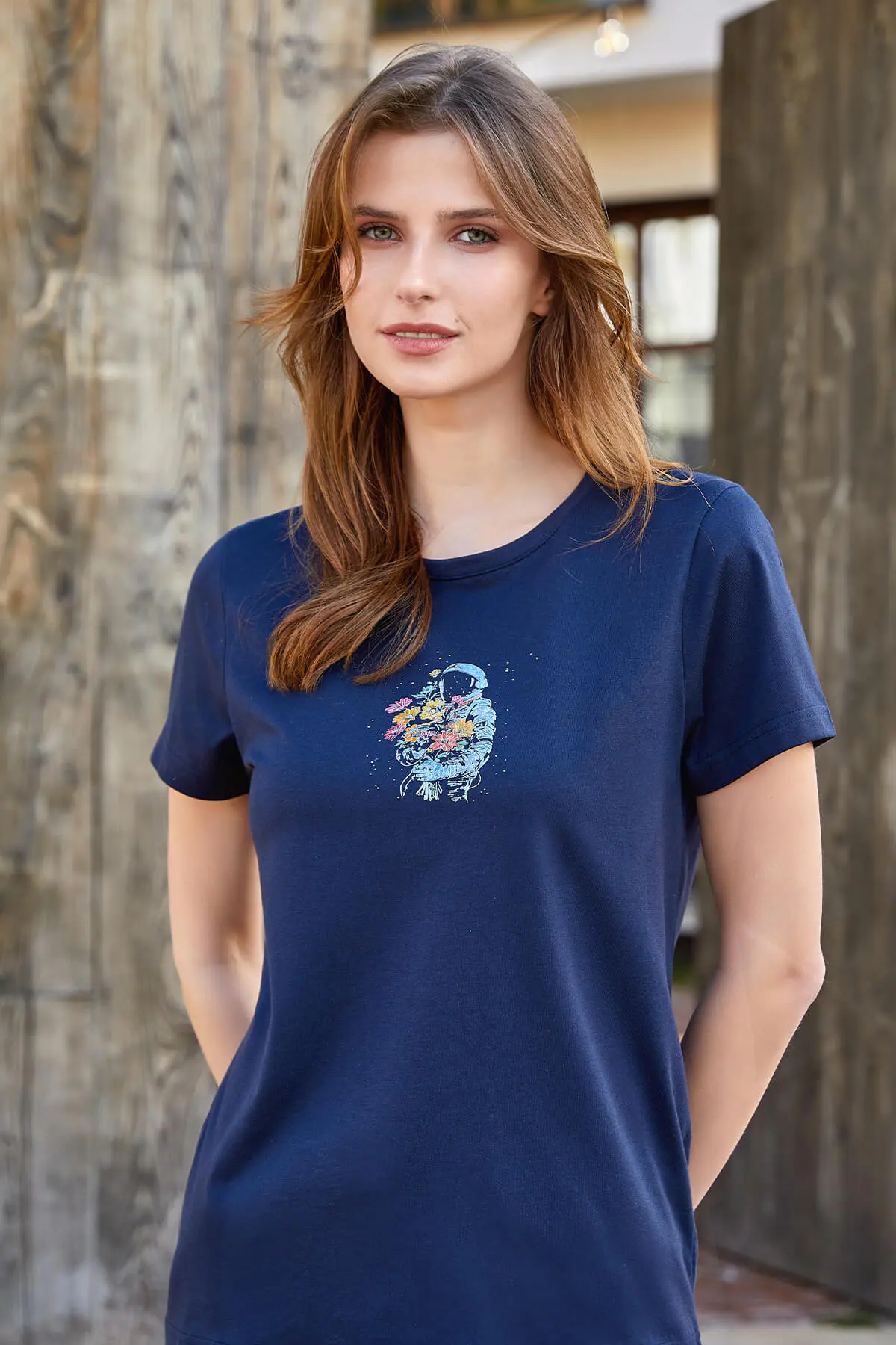 Berrak Berrak 8152 Kadın T-Shirt — Lacivert