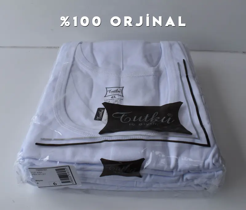 Tutku Tutku 0101 Erkek Beyaz Penye Atlet 6'lı