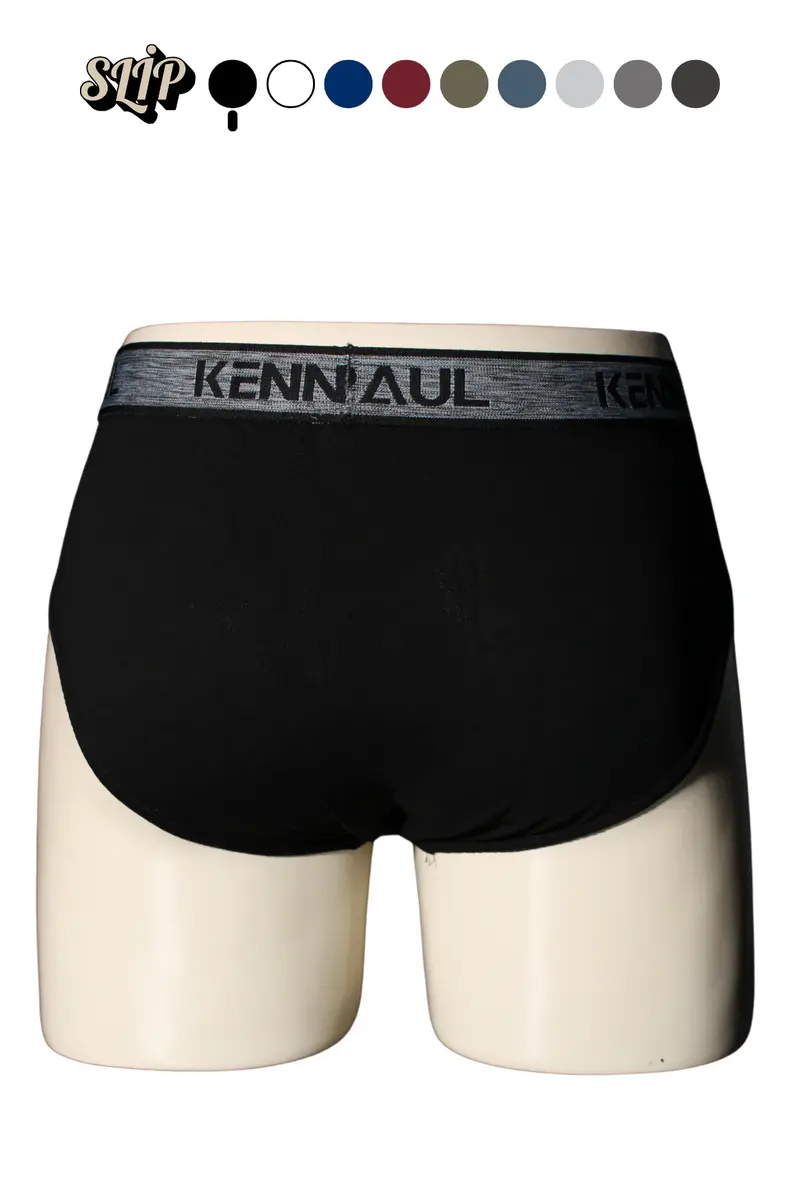 Kenn Paul 10'lu Erkek Düz Pamuklu Siyah Boxer | Slip Boxer