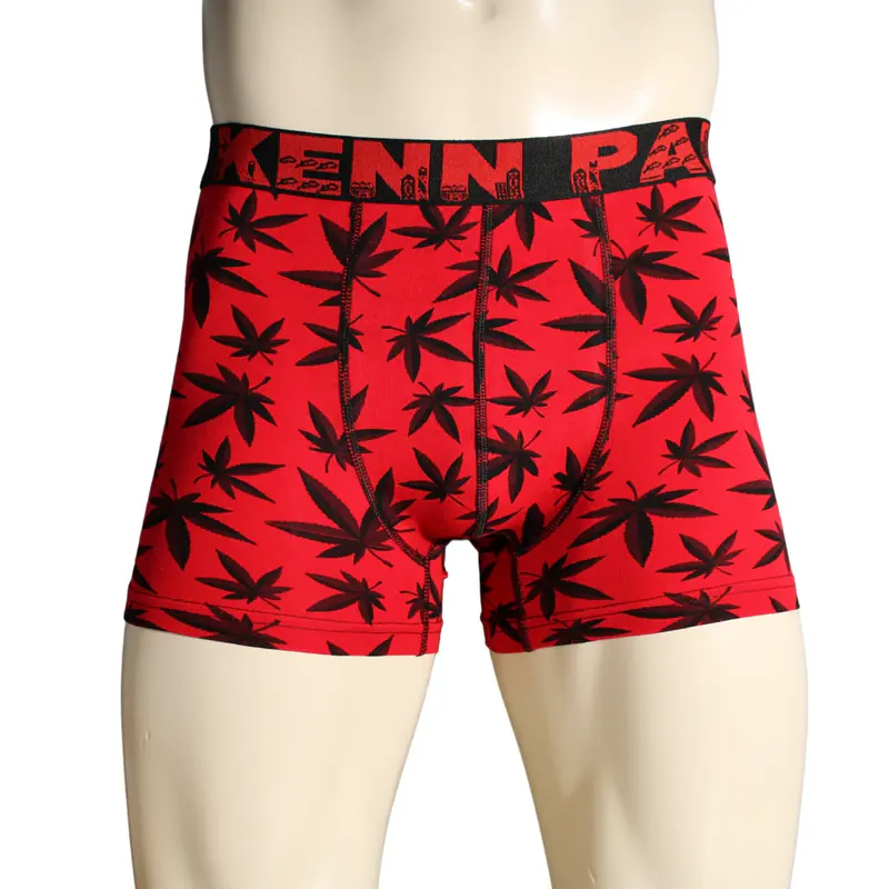 Kenn Paul Erkek Yaprak Desen Pamuklu Lüks Boxer | Yumuşak Kumaş | Konforlu Boxer |
