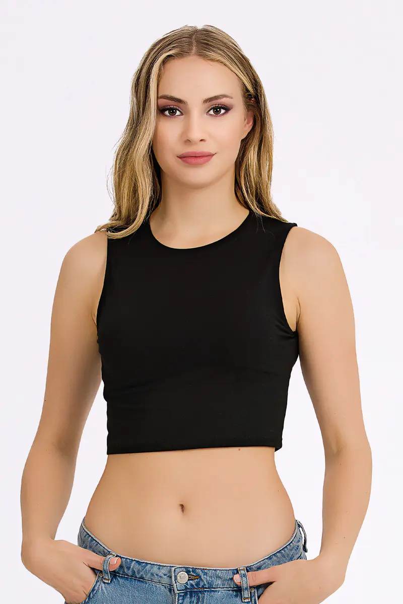 İlke Elastan Kolsuz Crop