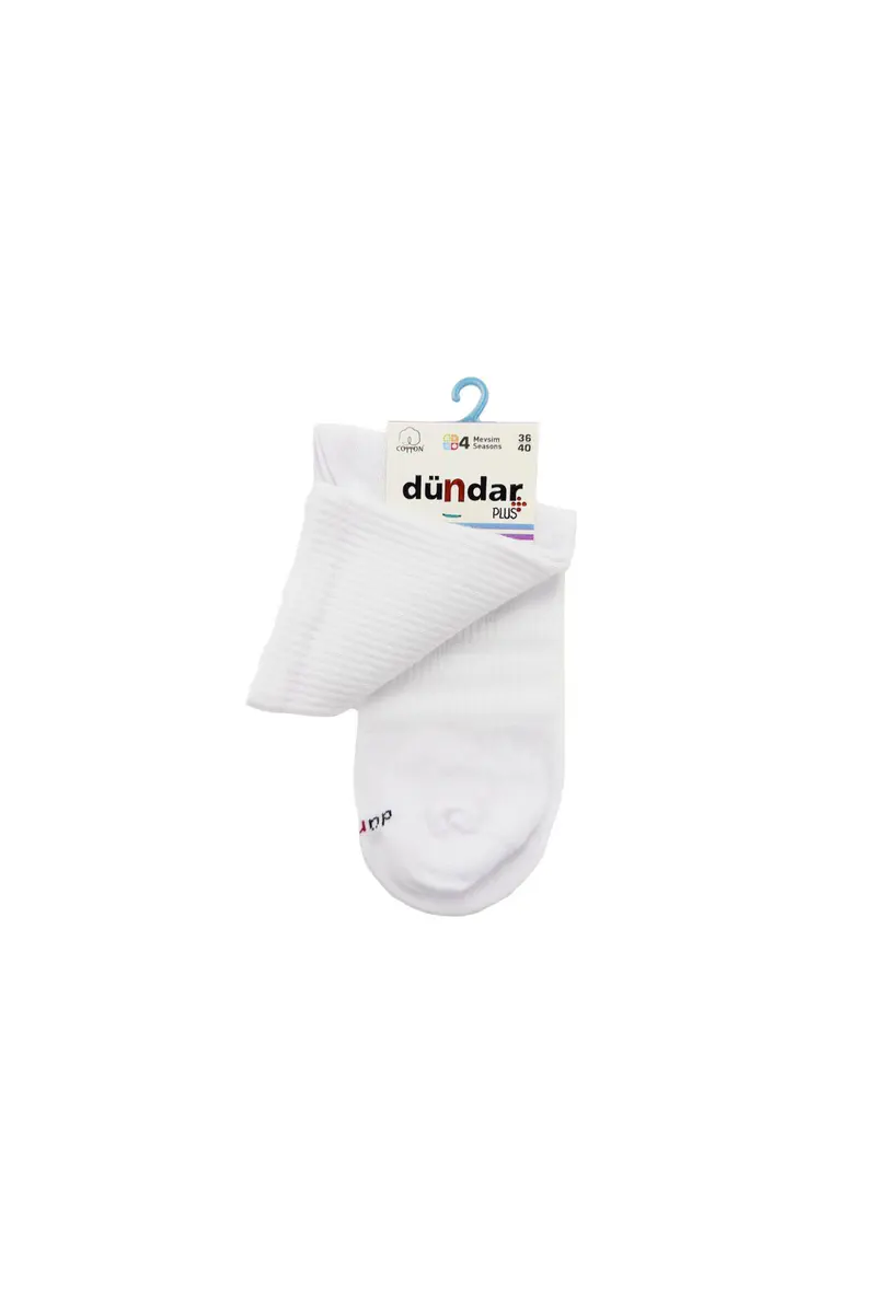 Dündar Çorap 4 Mevsim 12'li Unisex Pamuklu Sports Çorap 36-40 — Beyaz