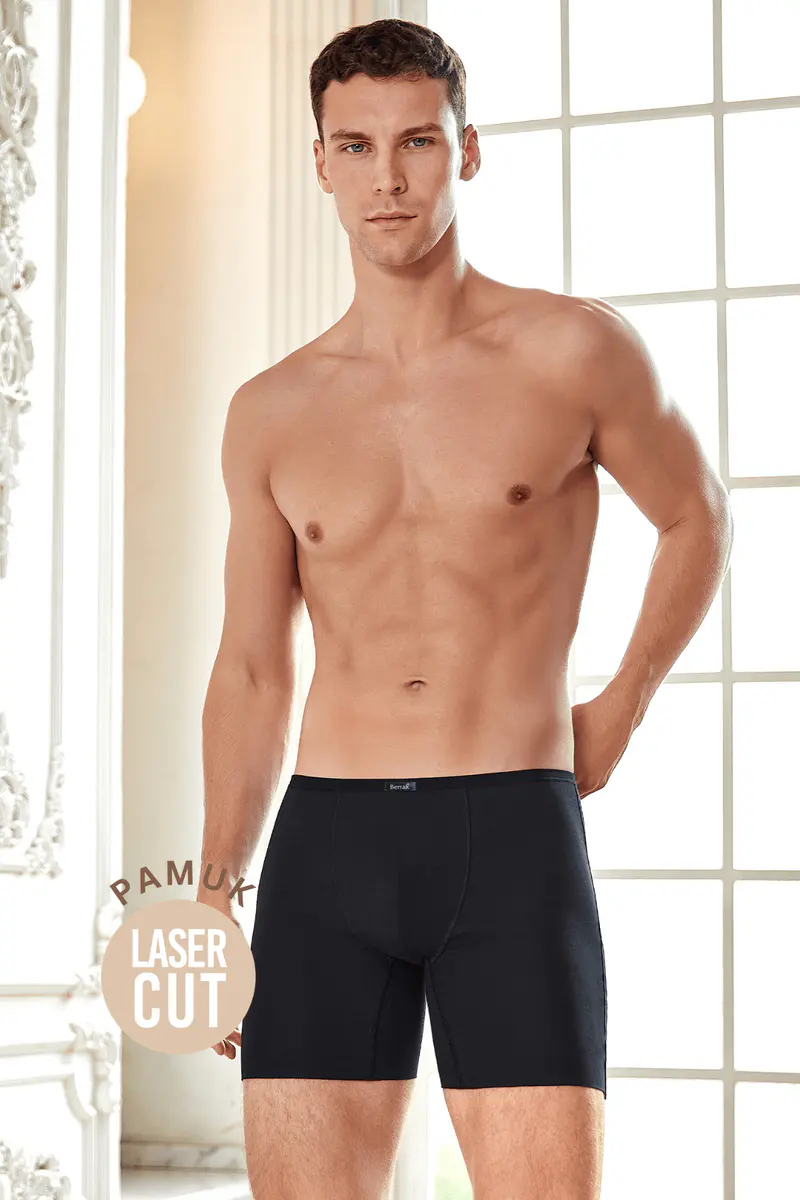 Berrak Berrak 4435 Erkek Lazer Kesim Boxer — Siyah