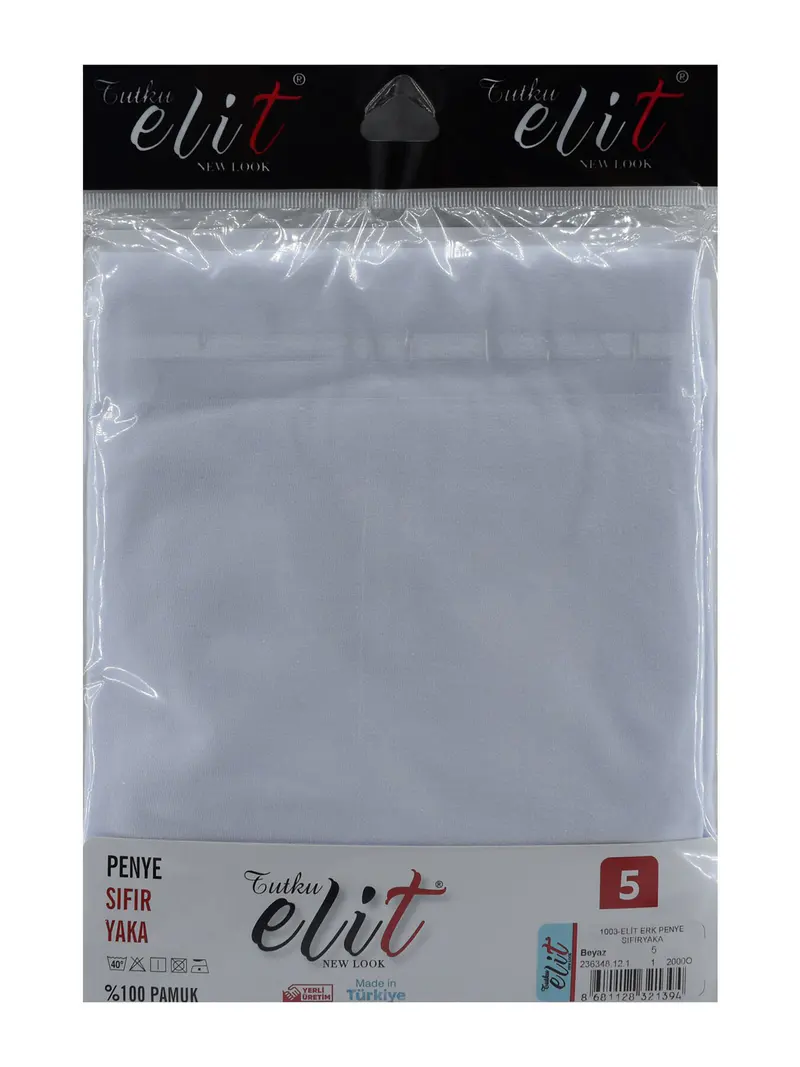 Tutku Tutku Elit 1003 Erkek Penye Sıfır Yaka Fanila