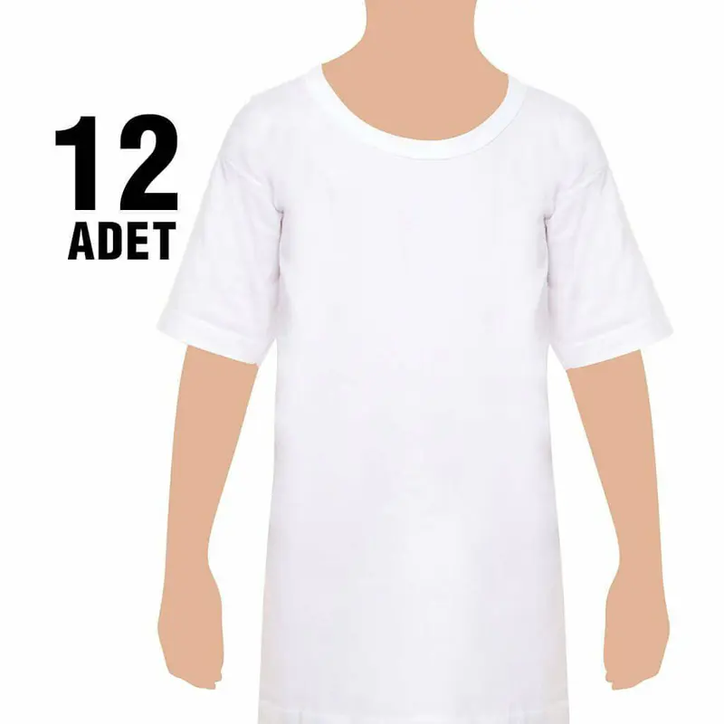 Seher Yıldızı Seher 0038 Erkek Çocuk Penye Bisiklet Yaka Fanila 12'li