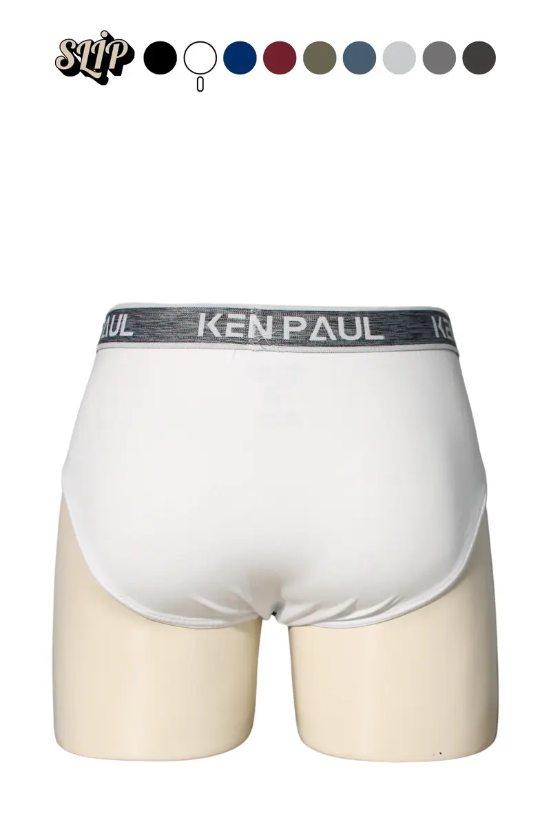 Kenn Paul Erkek Düz Pamuklu Beyaz Boxer | Slip Boxer