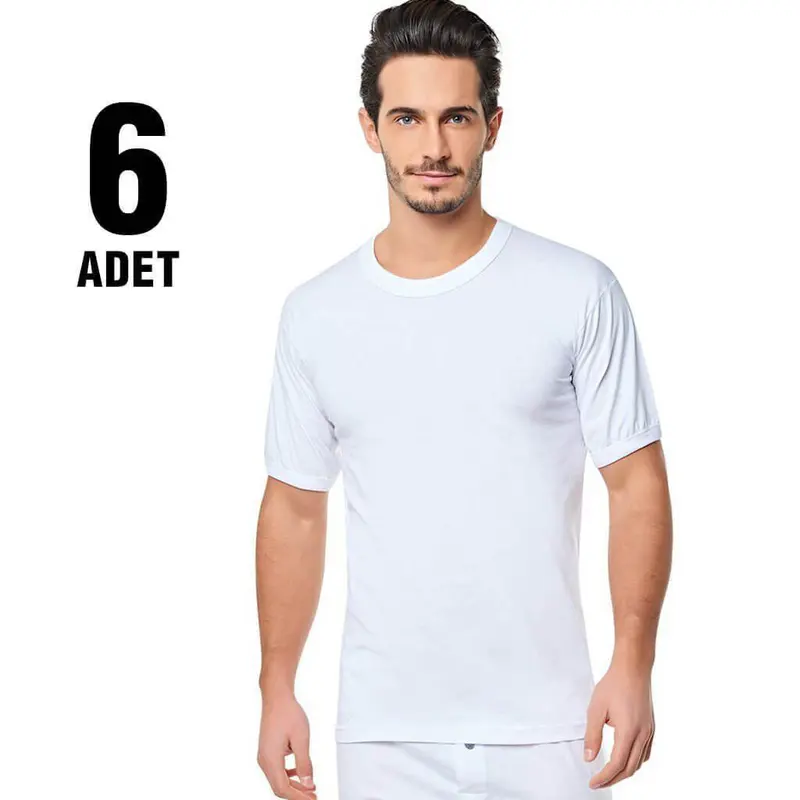 Seher Yıldızı Seher 0004 Kolu Bantlı Sıfır Yaka Erkek Fanila 6'lı