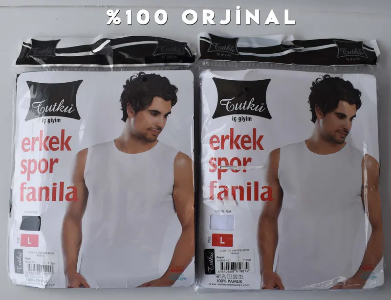 Tutku Tutku Renkli Erkek Sıfır Kol Ribana Spor Fanila