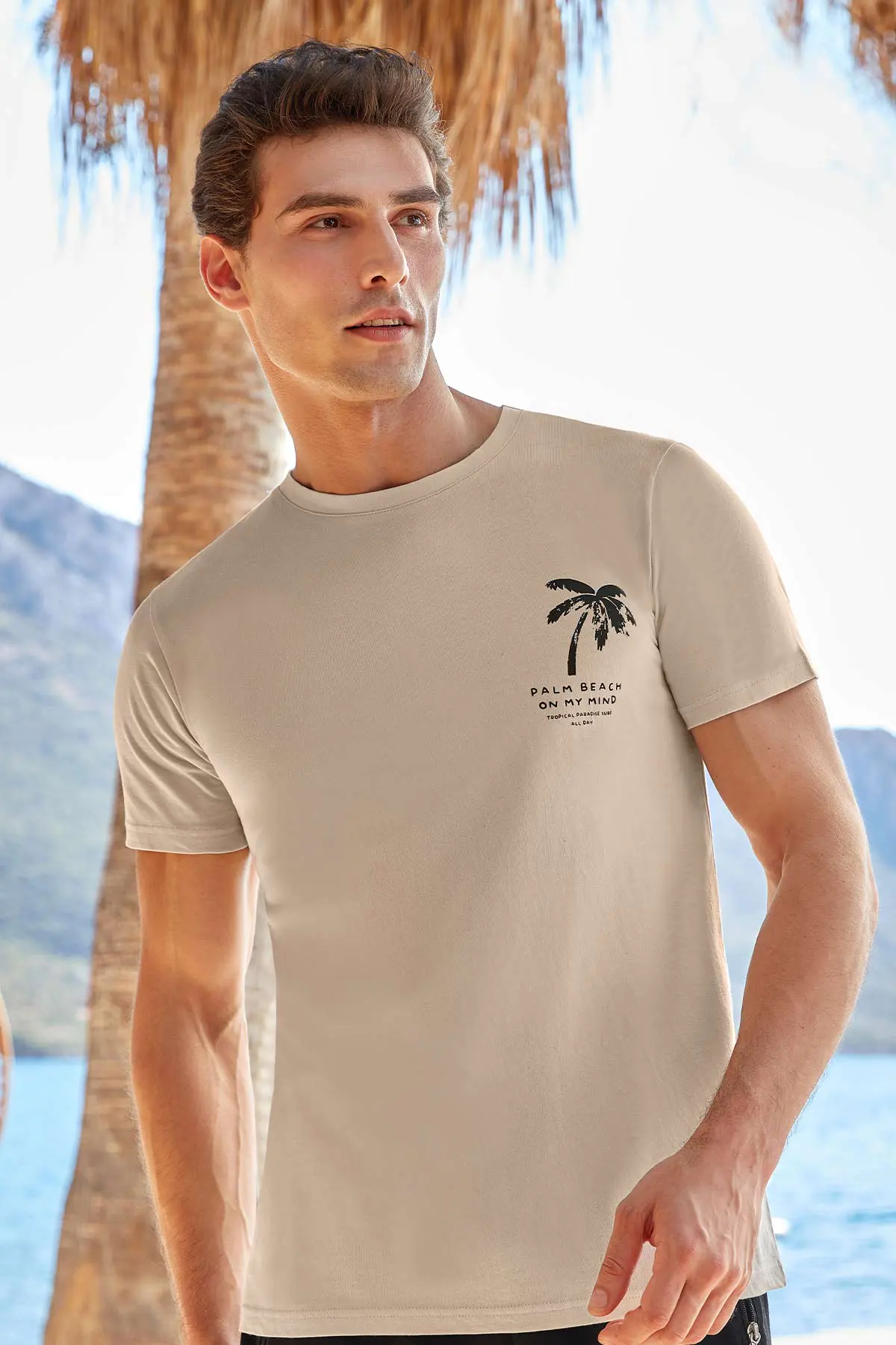 Berrak Berrak 4100 Erkek T-Shirt — Bej