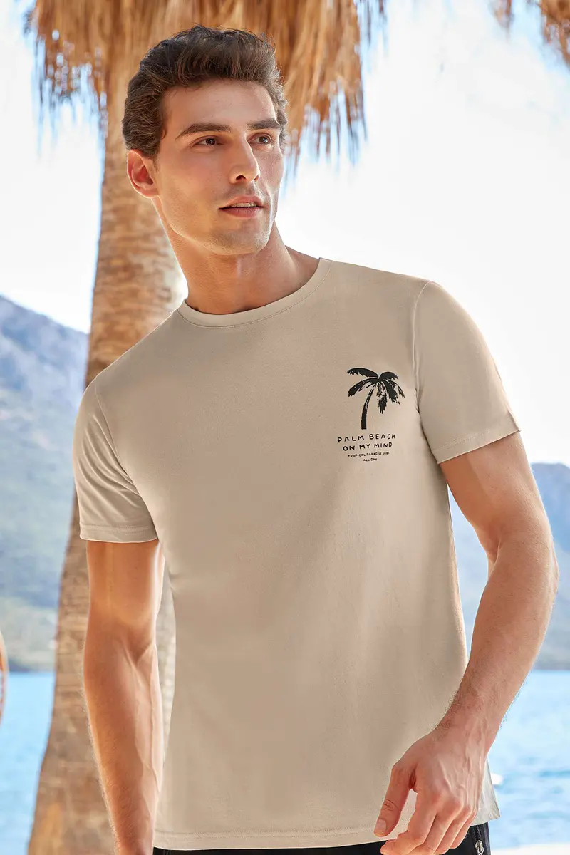 Berrak Berrak 4100 Erkek T-Shirt — Bej